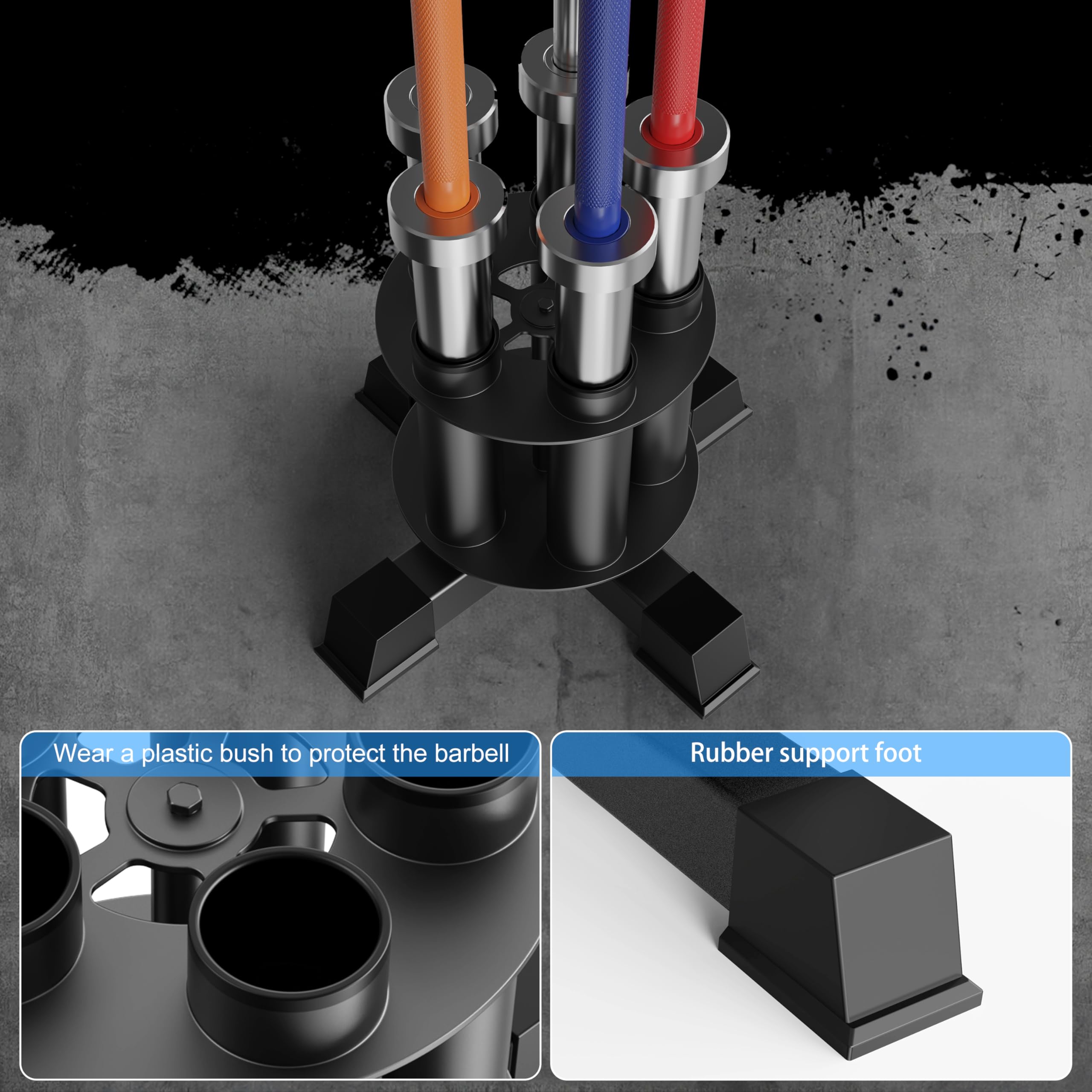 EVERYMATE垂直のバーベルホルダー:回転可能なバーベルホルダーの床スタンド、ヘビーデューティのバーベルラックスタンドは2インチのバーベル棒、カール棒、ジムのオーガナイザーのバー… Amazon.co.jp: EVERYMATE 縦型バーベルホルダー:回転式バーベル